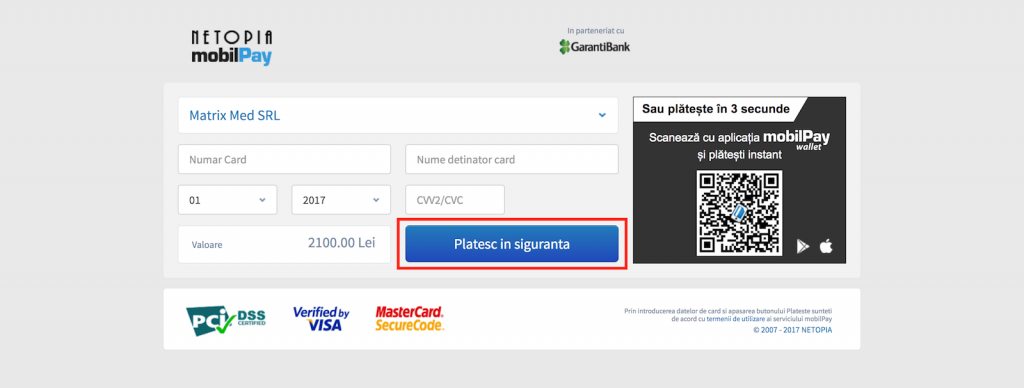 Plata cu cardul